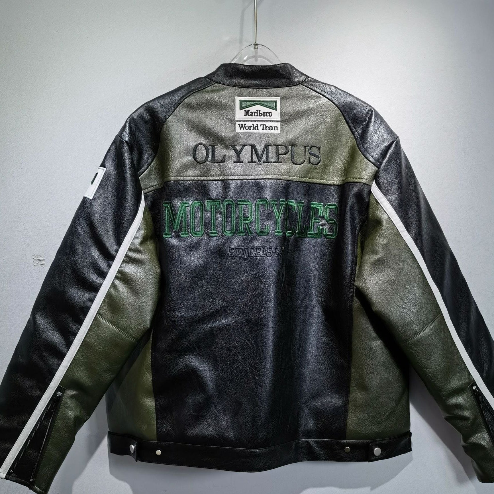 GIACCA IN PELLE FORMULA 1 VERDE "OLYMPUS"