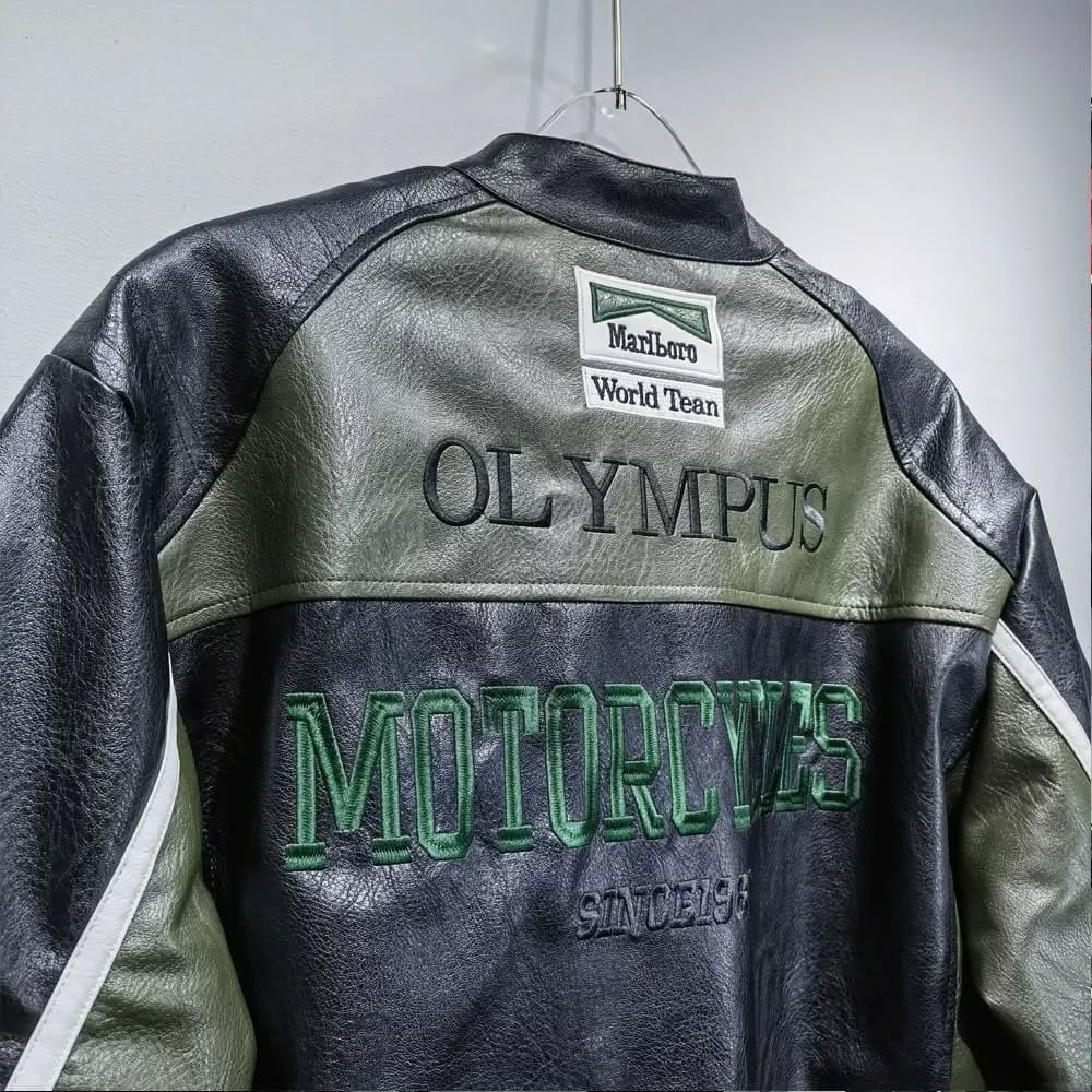 GIACCA IN PELLE FORMULA 1 VERDE "OLYMPUS"