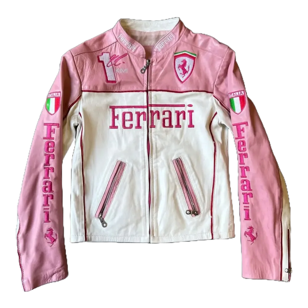 GIACCA IN PELLE FORMULA 1 ROSA "KIMI"