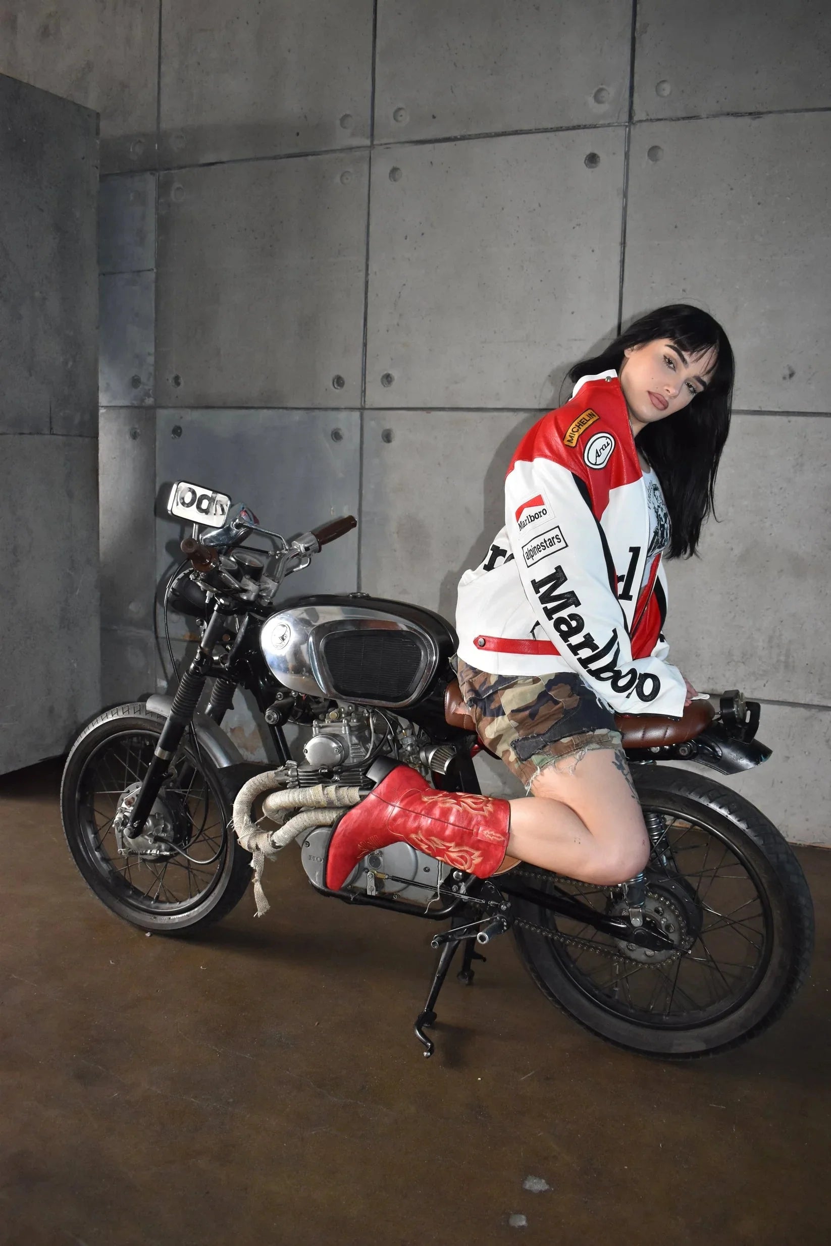 GIACCA DI PELLE MARLBORO BIANCA